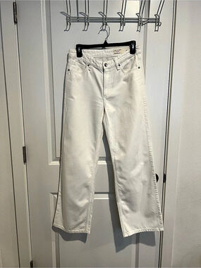 rag & bone Lori Low-Rise Wide Leg Full Length Jeans, White, Waist 26